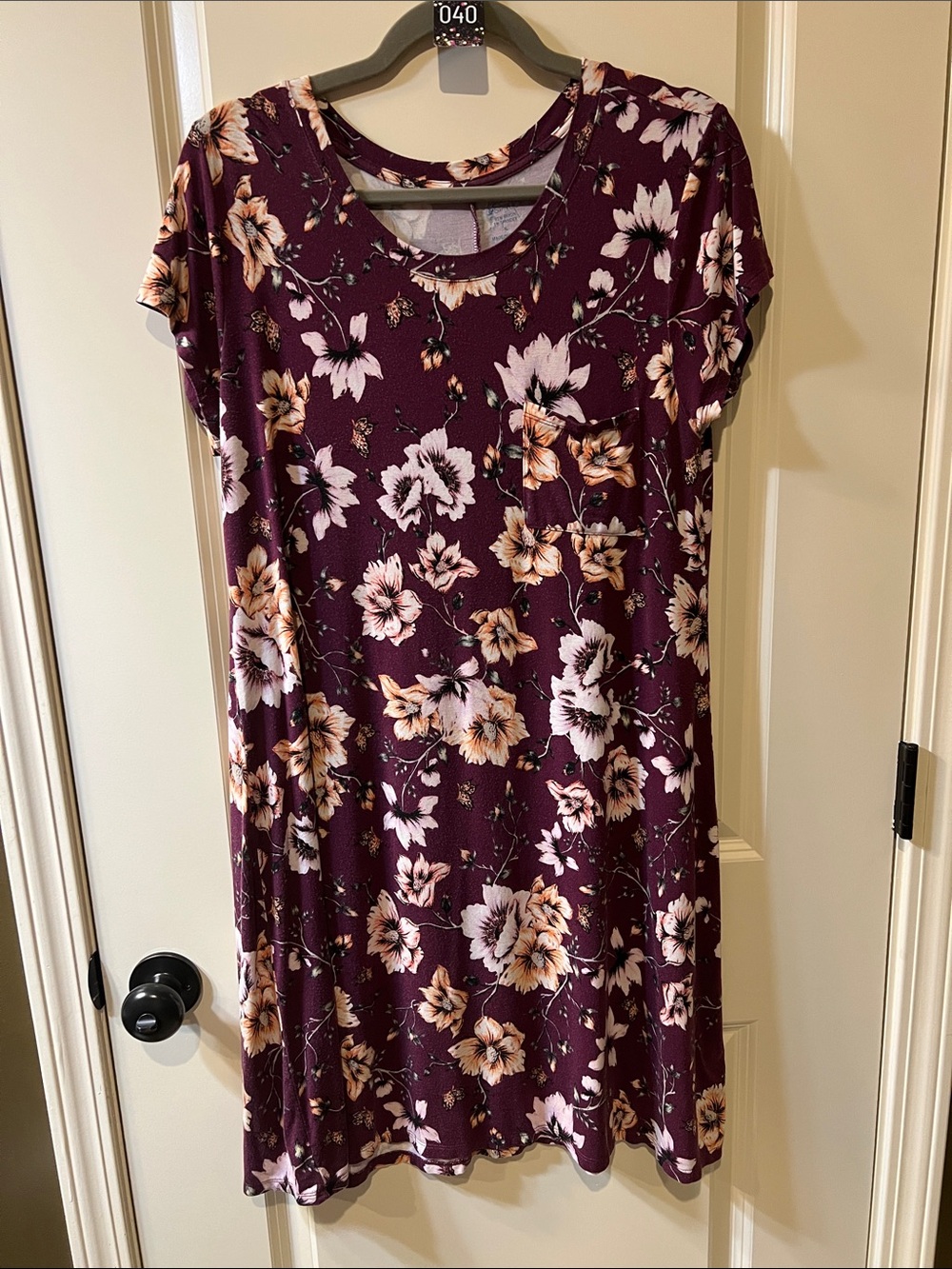 Market & Spruce Plum Floral Midi Dress